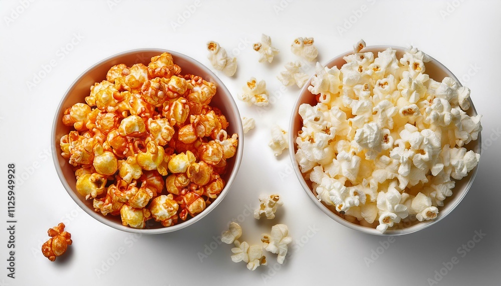 Simple sweet and salty popcorn on a white background. Perfect snack for movie time
Simple sweet and salty popcorn on a white background. Perfect snack for movie time