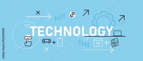 Technology conceptual web header design light blue background concept of tech technological aspect of company corporation