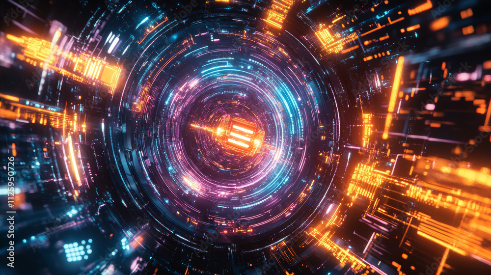 digital tunnel representing advanced technology and connectivity digital tunnel representing advanced technology and connectivity