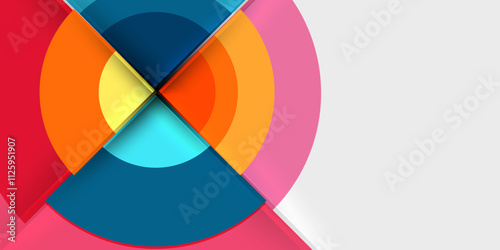 Techno circles and semi circles. Vector Illustration For Wallpaper, Banner, Background, Card, Book Illustration, landing page