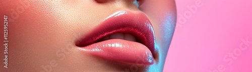 A closeup of a lip balm application, focusing on soft, hydrated lips