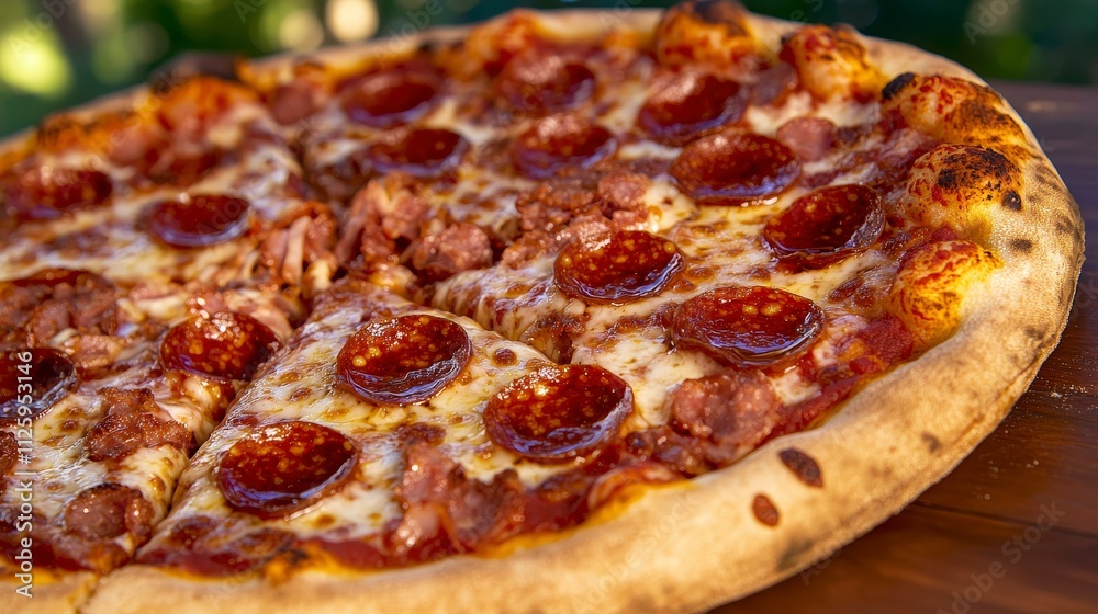 Delicious Pepperoni Pizza Gourmet Food Photography Closeup Delicious Pepperoni Pizza Gourmet Food Photography Closeup