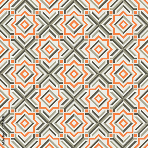 Geometric seamless pattern. Abstract geometric hexagonal graphic design print 3d cubes pattern. Seamless geometric pattern for fabric