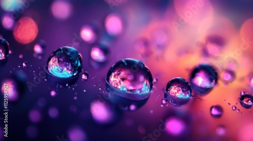Vibrant Water Droplets: A Symphony of Color and Light