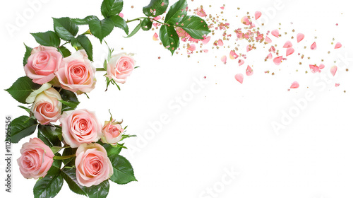 bouquet of roses on a white background