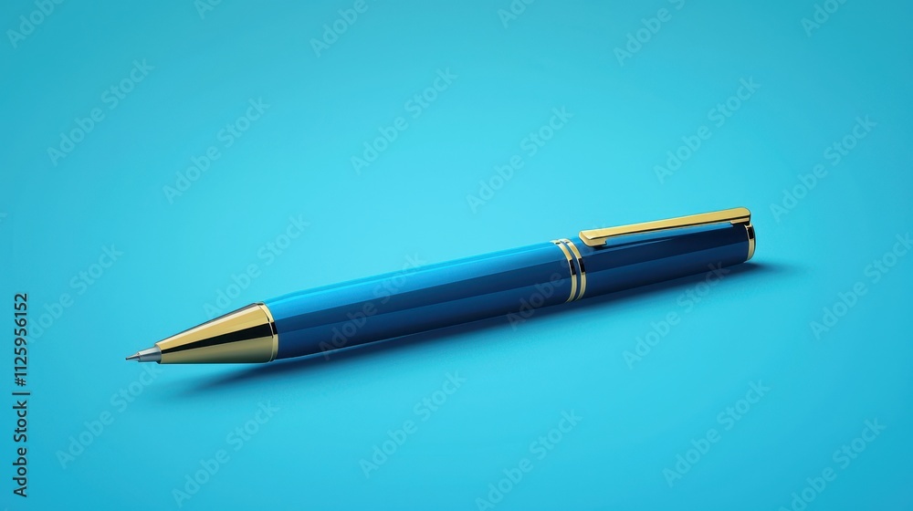 Minimalist Pen Design Icon on Clean Blue Background for Modern Graphics and Illustrations Minimalist Pen Design Icon on Clean Blue Background for Modern Graphics and Illustrations