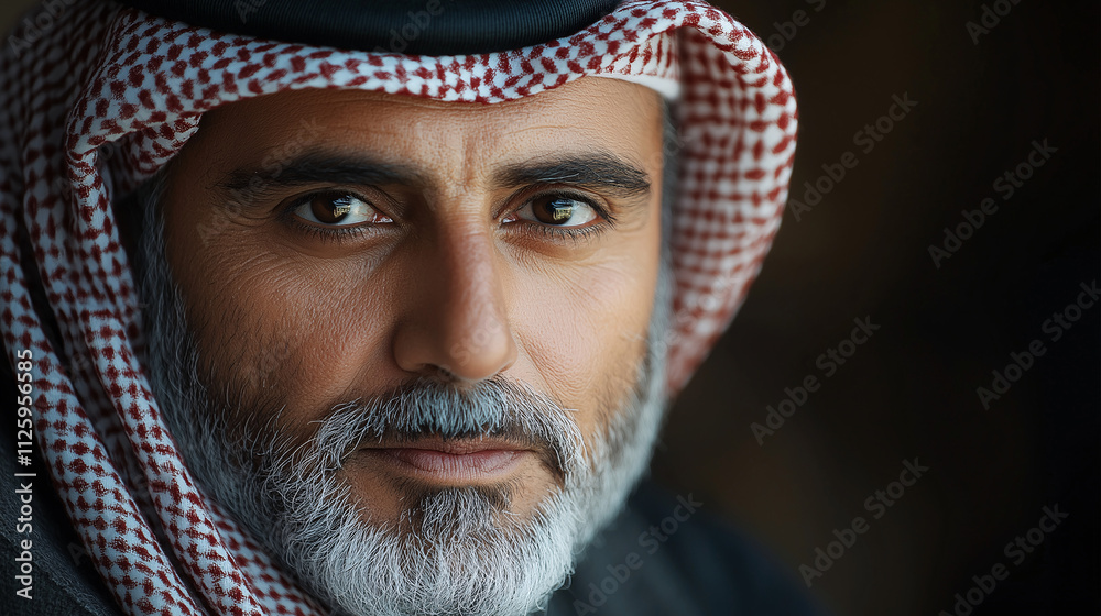 Professional portrait of a distinguished saudi arabian man urban environment close-up view Professional portrait of a distinguished saudi arabian man urban environment close-up view