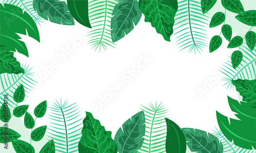 nature background with tropical leaf border