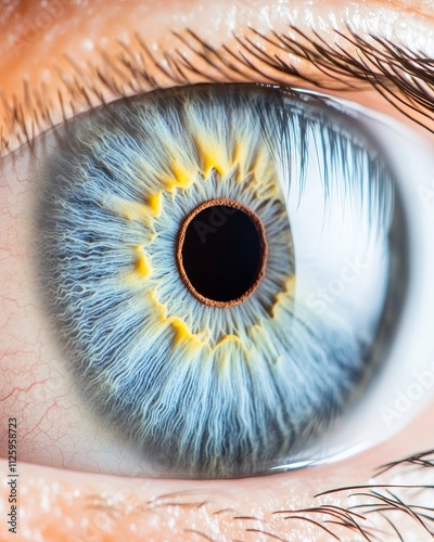 Close-up of a human eye showcasing intricate details and colors.