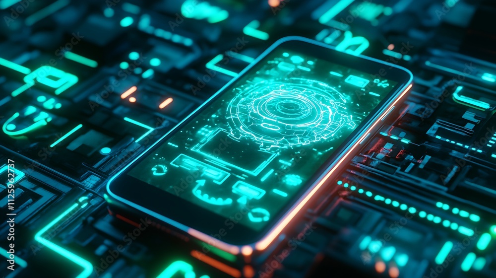 Futuristic Curiosity: Thinking Emojis in Cyber Glow