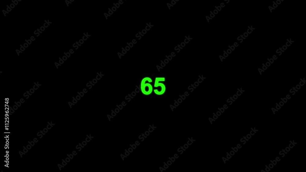 Counting number from 0 to 100, simple counter animation on black background. loading bar animation of 0 to 100 and 0 to 100 percent rendering animation.