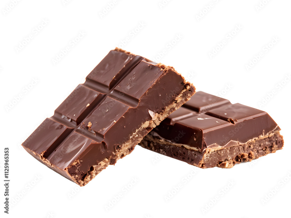 Broken chocolate bar isolated on white background
Broken chocolate bar isolated on white background