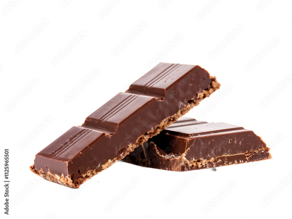 Broken chocolate bar isolated on white background
Broken chocolate bar isolated on white background