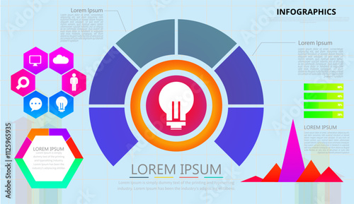 Infographic design template and marketing icons. Ideal for statistic data display.