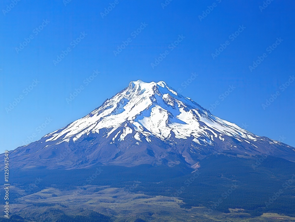 majestic snow-capped mountain under clear blue sky majestic snow-capped mountain under clear blue sky