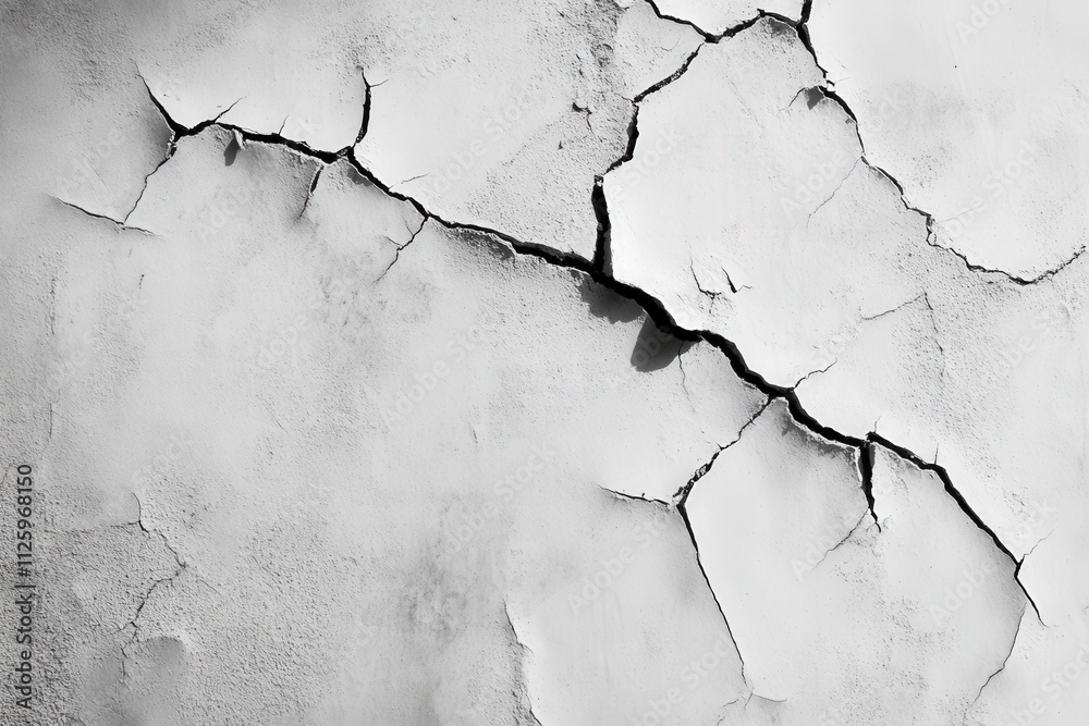 Obraz premium cracked white wall texture for background or design