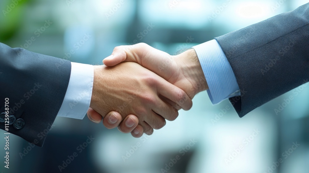 Two businessmen shaking hands, signifying a deal or agreement. Two businessmen shaking hands, signifying a deal or agreement.
