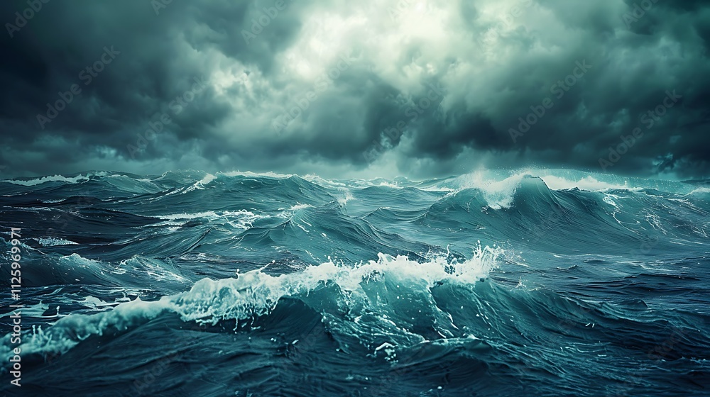 Seascape with stormy sea and stormy sky Seascape with stormy sea and stormy sky