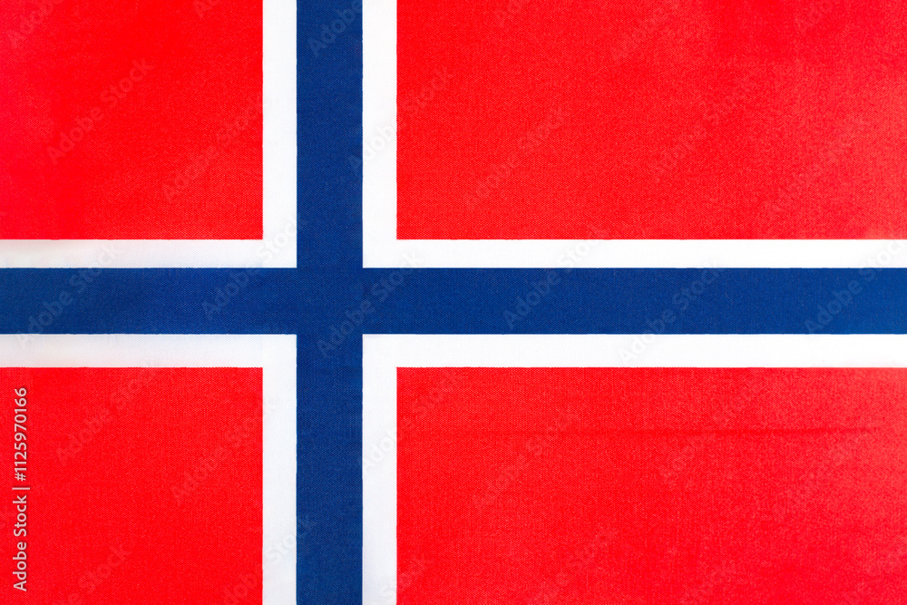 the national flag of Norway on a fabric basis in close-up the national flag of Norway on a fabric basis in close-up