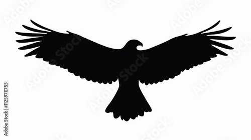 Majestic Eagle Silhouette Against a Pristine White Background
