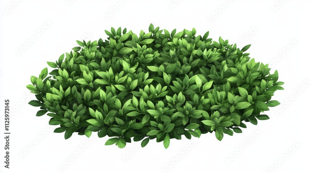 91.A realistic vector composition of a flower bed filled with lush, green garden bushes arranged in a circular pattern. Each bush has dense foliage with finely detailed leaves in various shades of 91.A realistic vector composition of a flower bed filled with lush, green garden bushes arranged in a circular pattern. Each bush has dense foliage with finely detailed leaves in various shades of