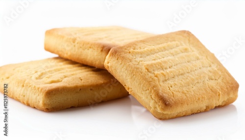 Authentic Scottish Shortbread Biscuits Isolated on White