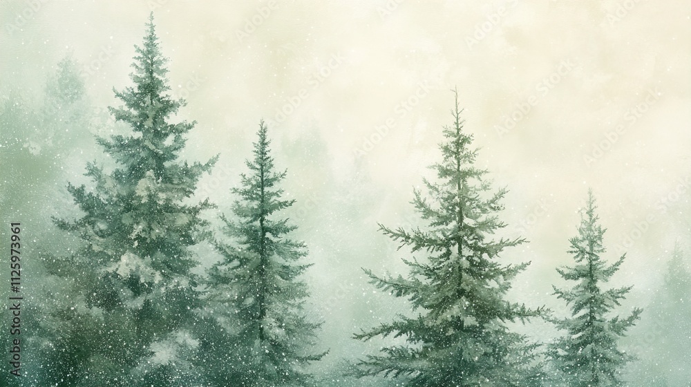 Obraz premium winter forest background