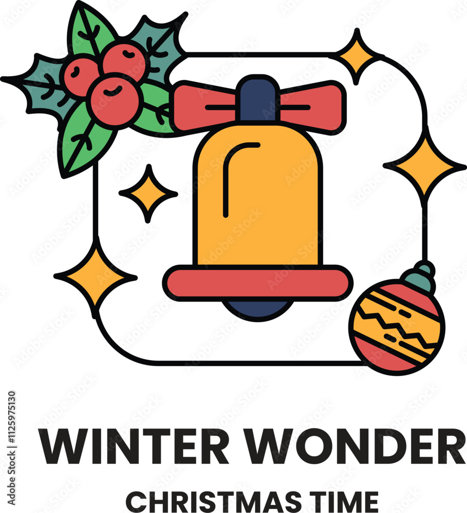 illustration of badge and label in the Christmas concept illustration of badge and label in the Christmas concept