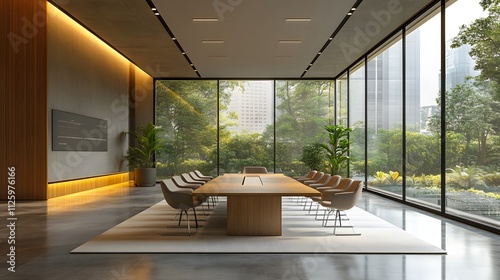 Modern Conference Room with Natural Light and Professional Atmosphere