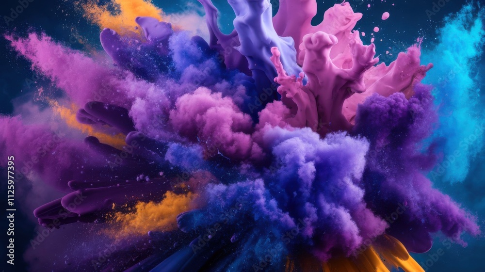 Vibrant Explosion of Color in Liquid and Powder Vibrant Explosion of Color in Liquid and Powder