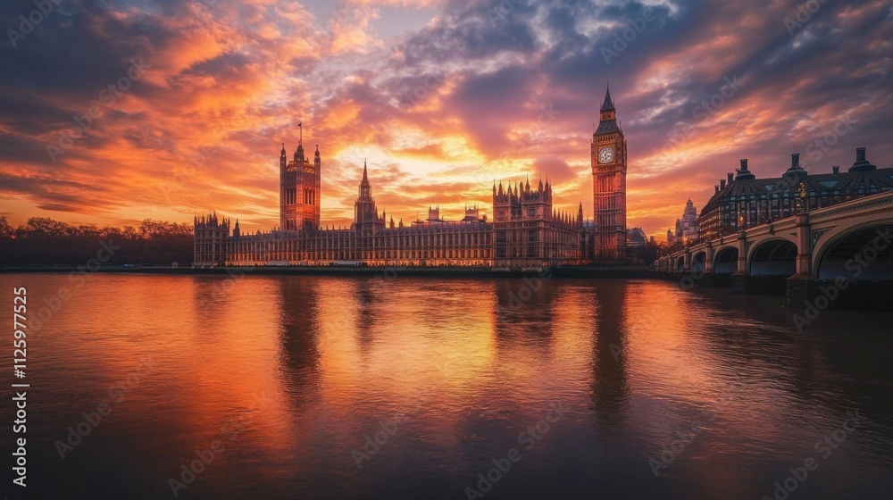 stunning sunset over historic architecture by the river stunning sunset over historic architecture by the river