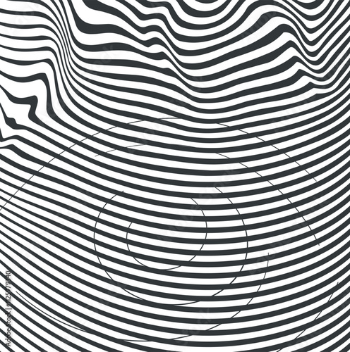 Texture in the form of distorted stripes and intersecting lines. Imitation of the water surface after vibration.