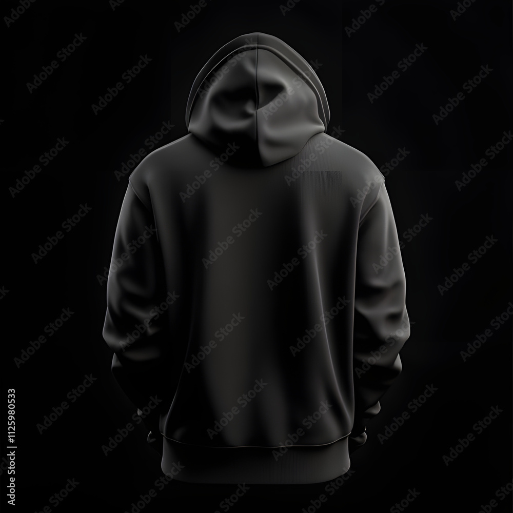 black hoodie in black background