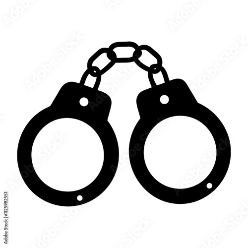 Criminal law handcuffs vector icon design isolated on white