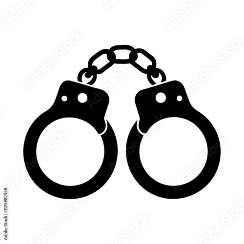 Criminal law handcuffs vector icon design isolated on white