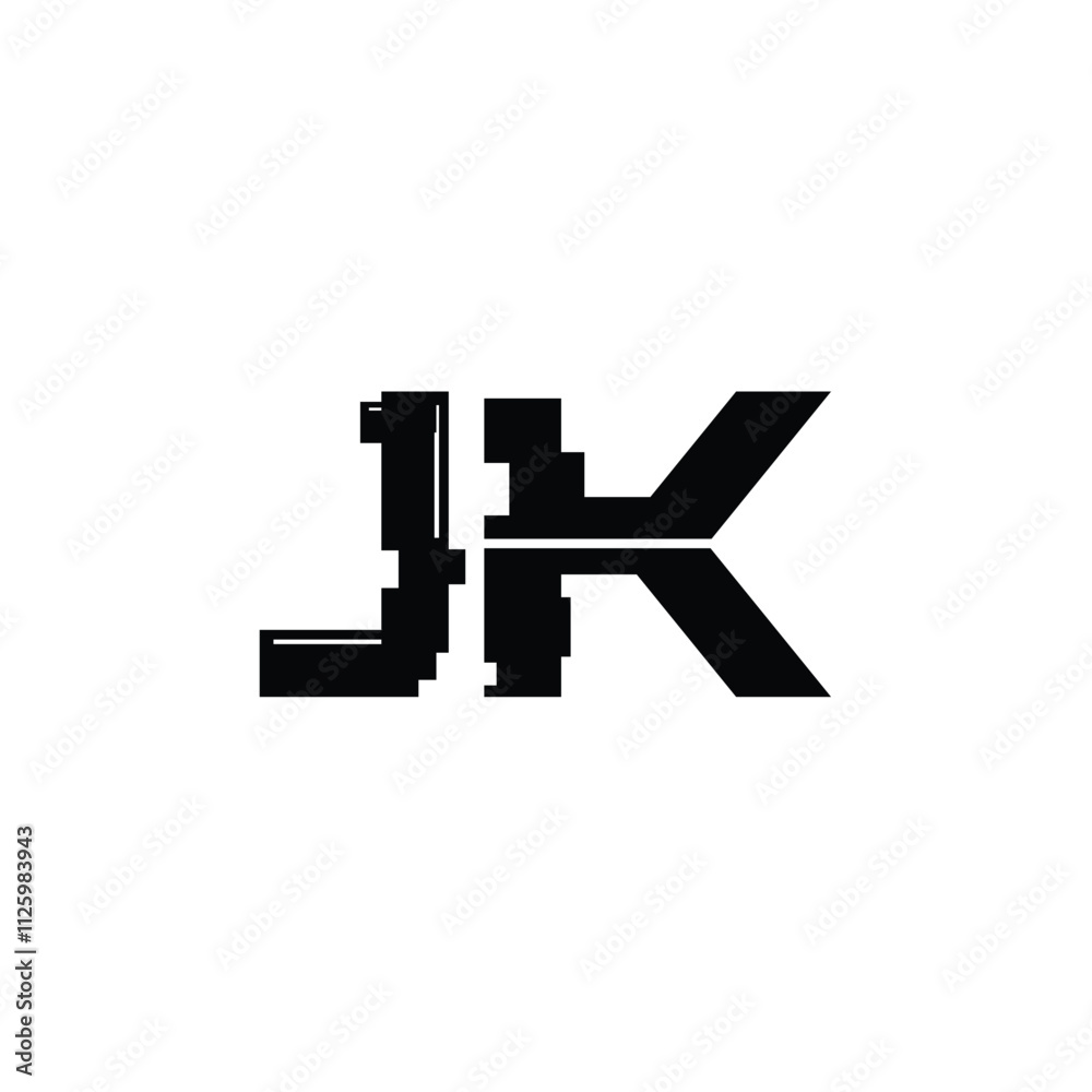 JK monogram logo design letter text name symbol monochrome logotype alphabet character simple logo JK monogram logo design letter text name symbol monochrome logotype alphabet character simple logo