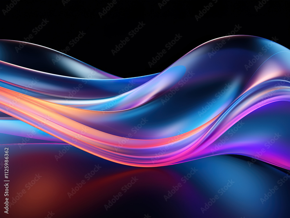 Eye Catching Vibrant intertwining neon waves showcasing a modern glass morphism design effect Eye Catching Vibrant intertwining neon waves showcasing a modern glass morphism design effect