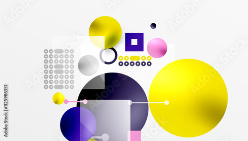 Circles and elements geometric abstract background