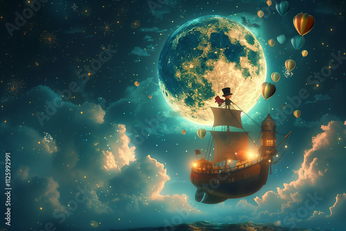 Magic imaginary world full with color and happiness. photo
