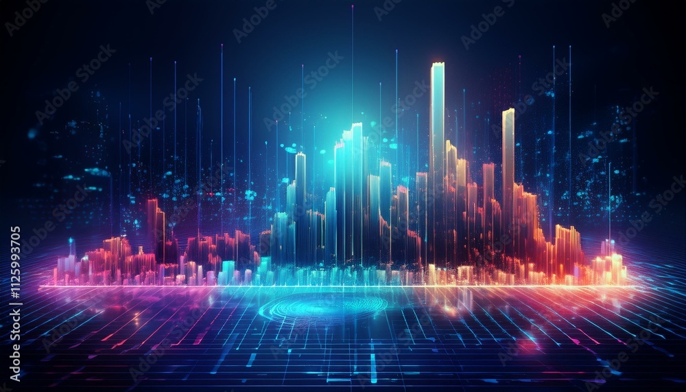 Fototapeta premium Drive engagement with 3D sales charts. 