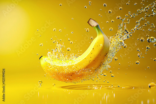 Banana themed vitamin ad featuring bold text and a minimalist, contemporary design photo