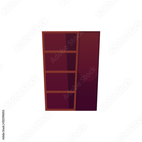 Wardrobe, wooden closet flat icon, furniture store brown cupboard, cabinet shelves, bunker rack, vector timber interior