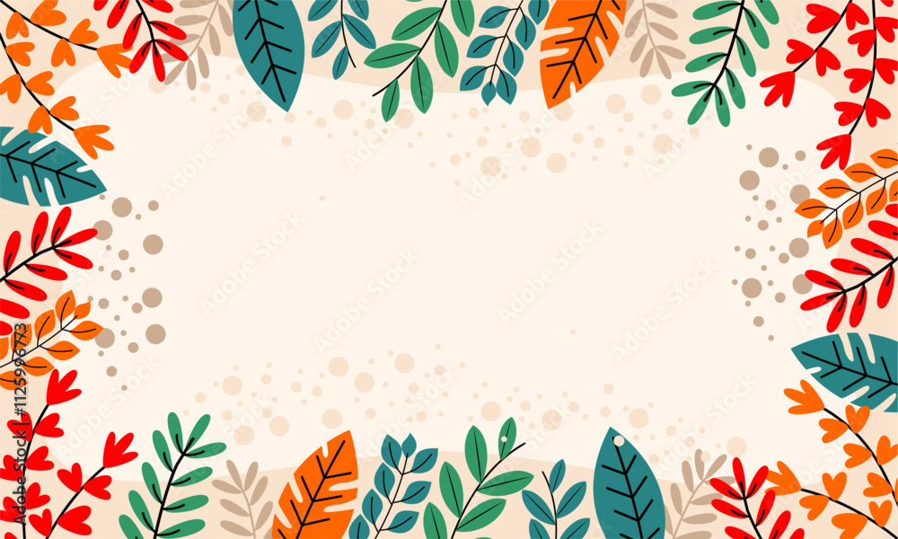 Obraz premium Flat abstract floral leaves background