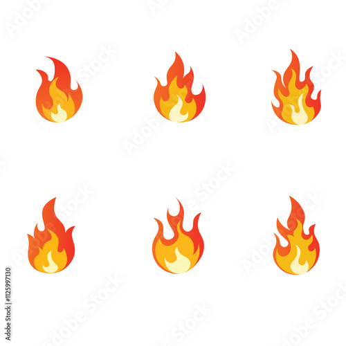 Fire flames set