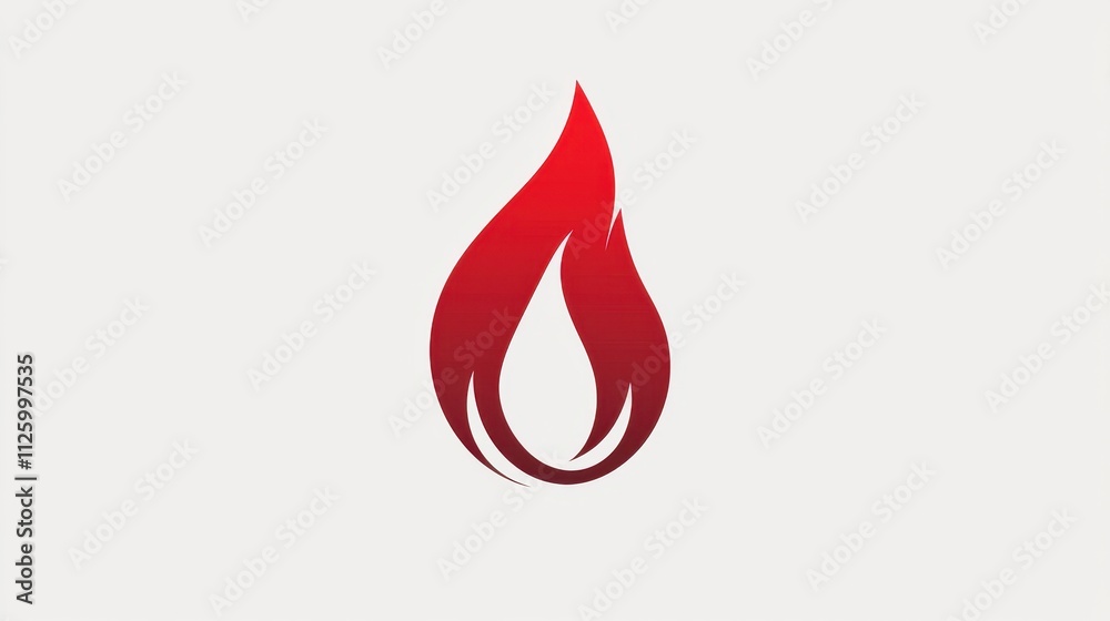 Modern Red Flame Icon for Digital Design and Creative Projects Modern Red Flame Icon for Digital Design and Creative Projects