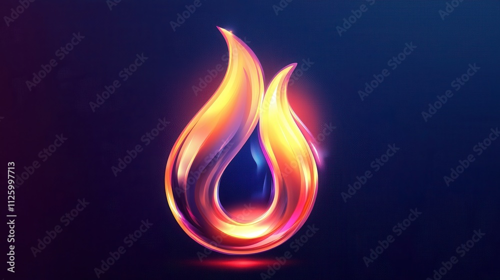 Glowing Fire Icon in Futuristic Vector Design with Vibrant Colors and Stylish Style Glowing Fire Icon in Futuristic Vector Design with Vibrant Colors and Stylish Style