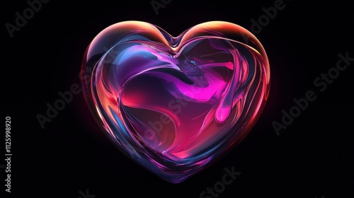 Abstract Heart Icon with Fluid Colors Expressing Love and Creativity in a Vibrant Design