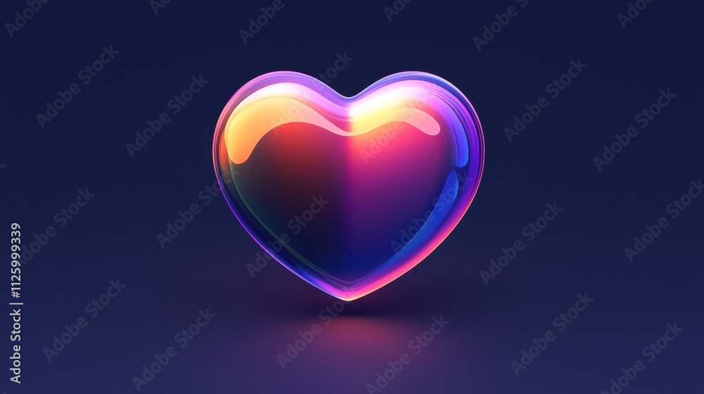 Glowing Romantic Heart Icon in Smooth Gradient Colors for Love and Affection Themes Glowing Romantic Heart Icon in Smooth Gradient Colors for Love and Affection Themes