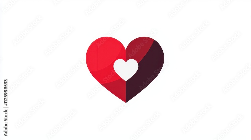 Modern Minimal Red Heart Icon Symbol Representing Love and Affection for Various Purposes Modern Minimal Red Heart Icon Symbol Representing Love and Affection for Various Purposes