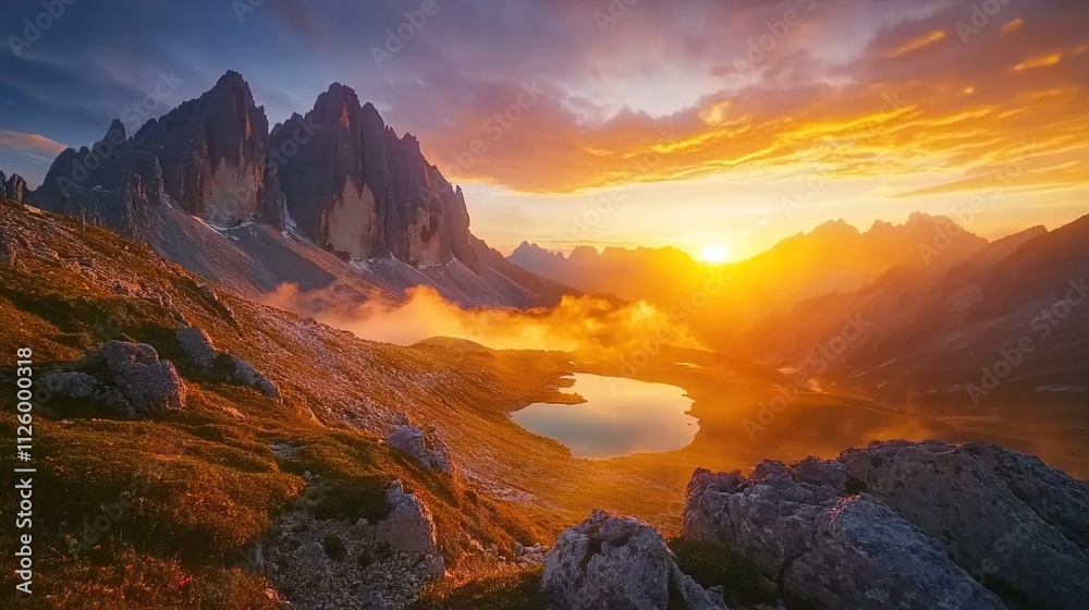 Fototapeta premium sunset over the mountains